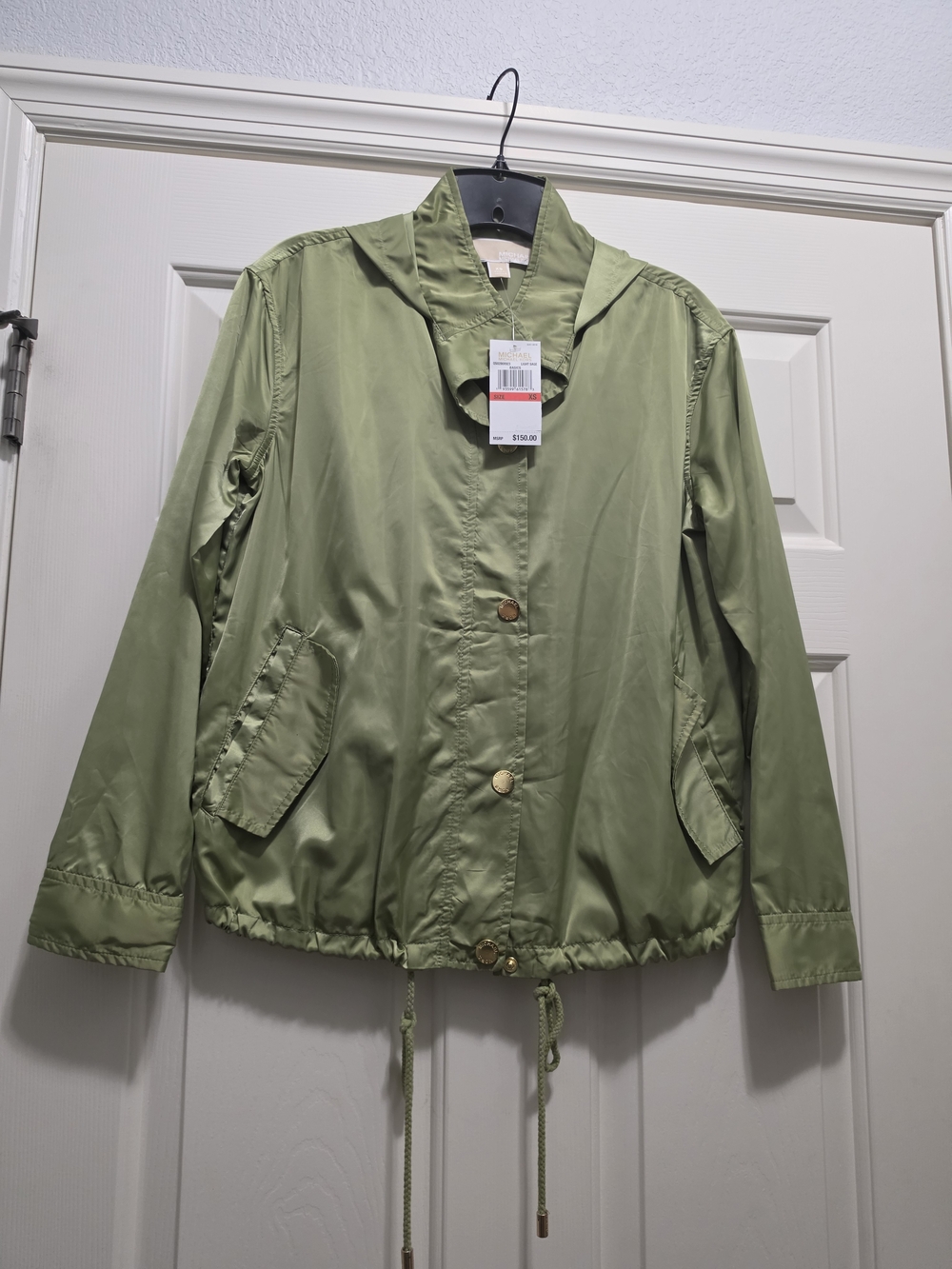 Michael Kors Light Green Women's Drawstring Hem Jacket Size XS New
